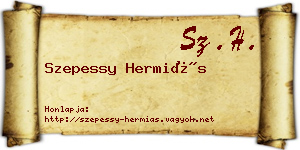 Szepessy Hermiás névjegykártya